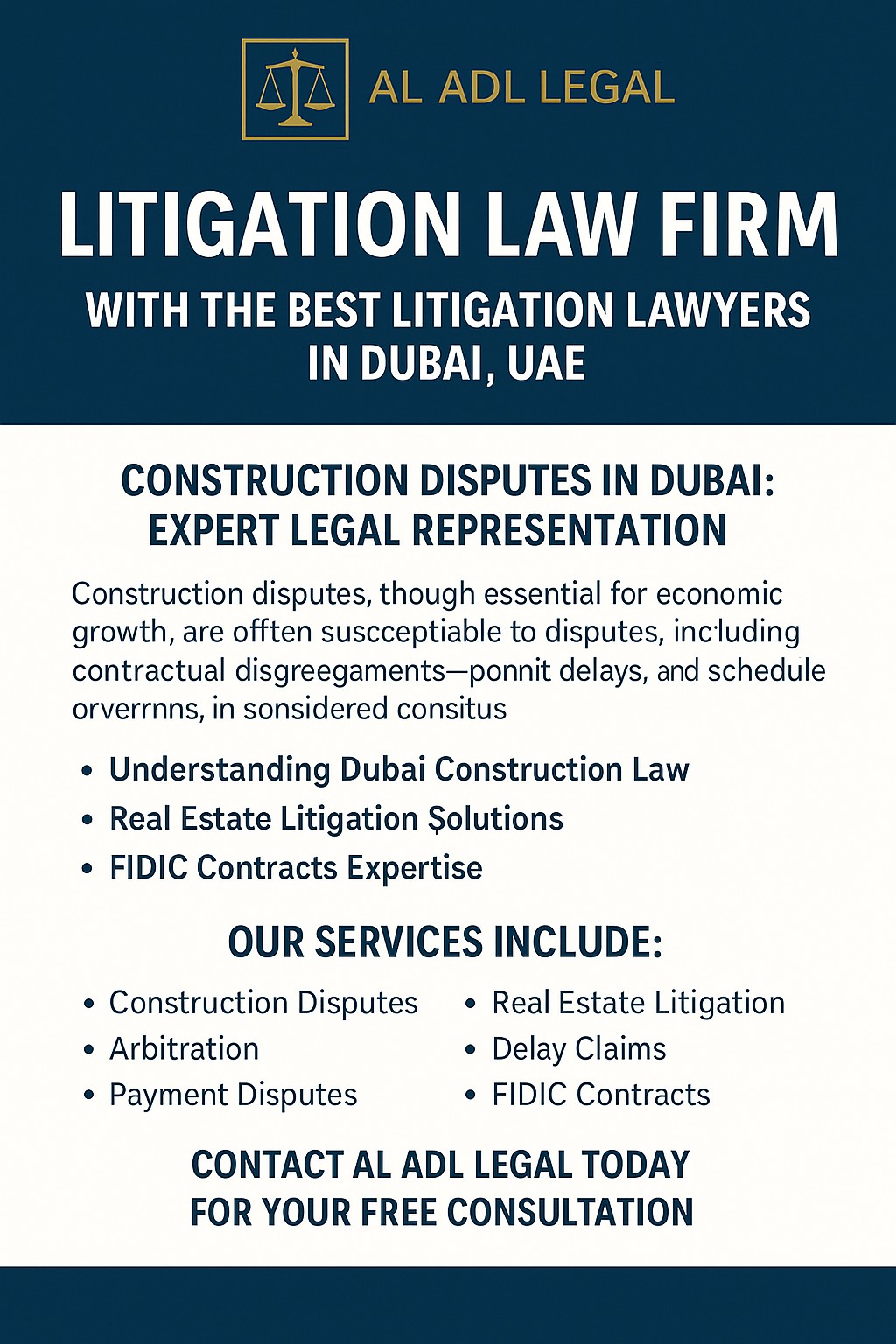 Litigation Law Firm With The Best Litigation Lawyers in Dubai, UAE